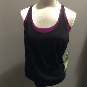 nwt ALO layered workout drapey tank top S (G9)